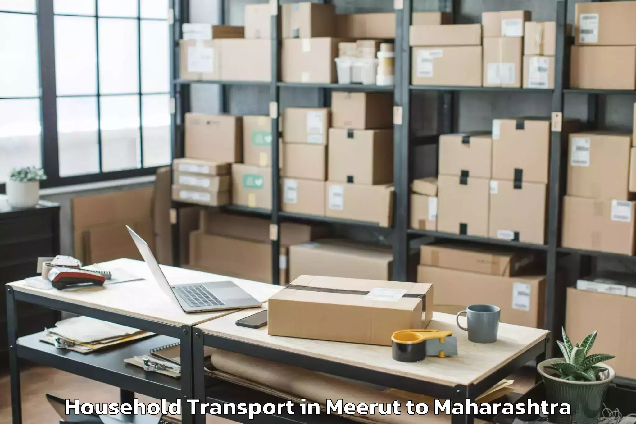 Book Meerut to Newasa Household Transport